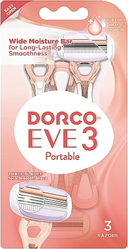 Бритва одноразова для жінок з 3 лезами, 3 шт., блістер - Dorco Eve 3 Portable 3шт (916420-135807)