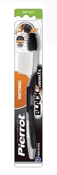 Зубная щетка с активированным углем, мягкая - Pierrot Black & White Active Charcoal (1204719-141986)