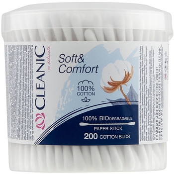 Ватные палочки "Soft & Comfort", 200 шт - Cleanic 200шт (1164557-124014)