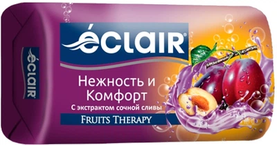 Мыло туалетное "Нежность и комфорт с экстрактом сочной сливы" - Eclair Fruits Therapy 90g (1259905-144845)
