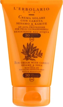Сонцезахисний крем з морквою, олією кунжуту та олією ши SPF 30 - L'Erbolario