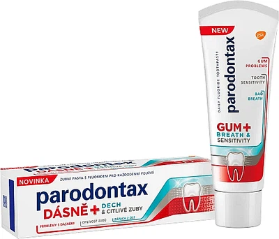 Зубная паста для чувствительных десен - Parodontax Gums + Breath & Sensitive Teeth 75ml (1088682-146164)