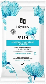 Серветки для інтимної гігієни, 15 шт. - AA Intimate Fresh Hygiene Wipes 15шт (1142077-27065502)