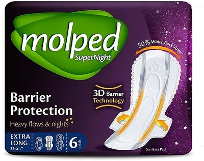 Гигиенические прокладки Super Night Super Extra Long Night, 6 шт. - Molped 6шт (1108697-1477930-2)