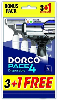 Бритва одноразовая для мужчин c 4 лезвиями, 4 шт - Dorco Pace 4 4шт (1246545-142344)