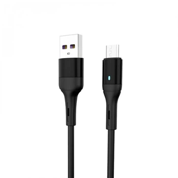 Кабель SkyDolphin S06V LED Smart Power USB - micro USB (M/M), 1 м, Чорний (USB-000559)