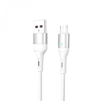 Кабель SkyDolphin S06V LED Smart Power USB - microUSB (M/M) 1 м, Білий (USB-000558)