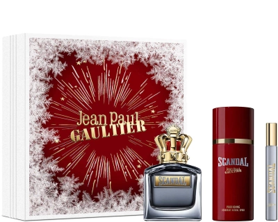 Набір Christmas 2023 Jean Paul Gaultier туалетна вода Scandal Pour Homme 100 мл + Deodorant Spray 150 мл + Travel Spray 10 мл (8435415085243)