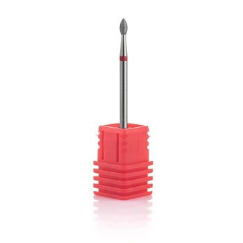 Фреза алмазна Nail Drill для обробки кутикули (Брунька), 257 025R, діаметр 2,5 мм. (червона насічка)