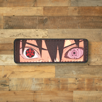 Шеврон Naruto Eyes (Очі Наруто) Саске, 9х3, на липучці (велкро), патч друкований