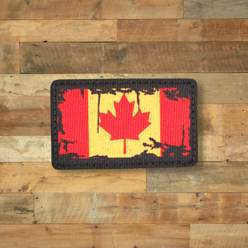 Шеврон Флаг Канады, Винтаж, 8х5, на липучке (велкро), патч печатный