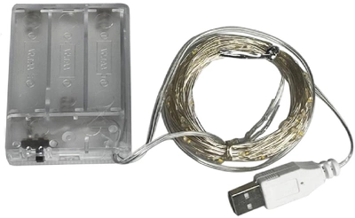 Світлодіодна гірлянда Decorative Light USB + від батарейок Нитка Led 100 10 м Теплий Білий (2000992418607)