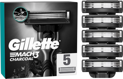 Бритвені леза Gillette Mach3 Charcoal 5 шт (8700216062770)