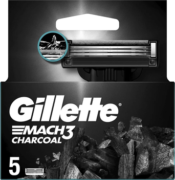 Бритвені леза Gillette Mach3 Charcoal 5 шт (8700216062770)