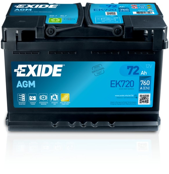 Акумулятор EXIDE EK7001 AGM - 72Ah| EN 760 | 278x175x190 (ДхШхВ)