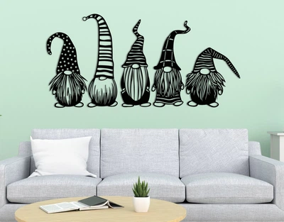 Декоративне панно на стіну з дерева Upwood Decor Гноми Gnomes 90 х 43.7 см black