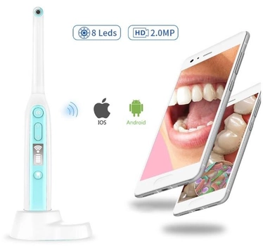 Камера стоматологическая интраоральная Wi-Fi беспроводная Kronos i401 8 светодиодов 2 Мп ОС iOS и Android IP67 (mpm_7747)