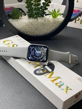 Умные смарт-годинник Smart Watch GS9 Pro Мах украинское меню безрамочный экран 45 мм silver