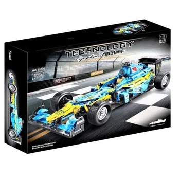 Детская машинка конструктор Technology Формула F1 1698 детали 1:8 сине-желтая (33-7-T5008)