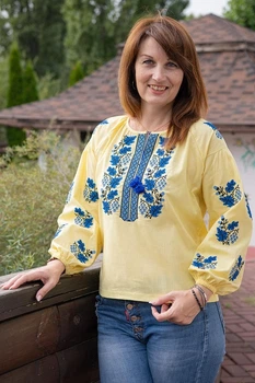 Жіноча вишиванка "Калина" 44-46 лимонна (301025193-013)