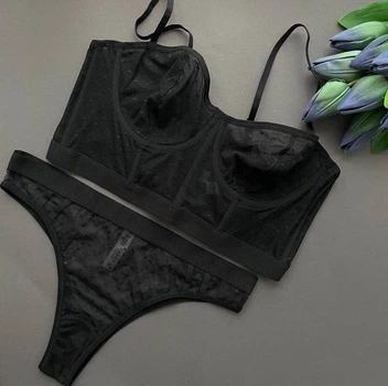 Жіночий комплект Bolshe ажурний Чорний XL