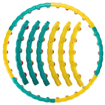 Обруч масажний Хула Хуп SP-Planeta Hula Hoop COLOR BALL 3008 6 секцій м'ятно-жовтий