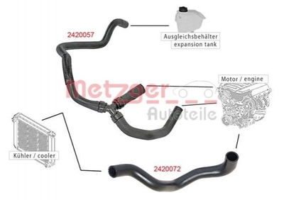 Патрубки системы охлаждения METZGER 2420057 Ford Fiesta 1879195, 1514159, 1527290