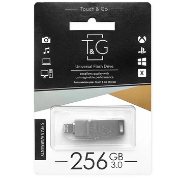 Флеш-драйв T&G 008 Metal series USB 3.0 - Lightning 256GB Серебряный
