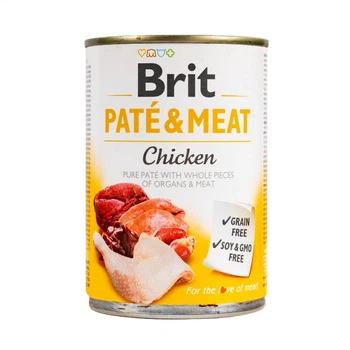 Влажный корм для собак Brit Pate & Meat Chicken 400г, с курицей и говядиной