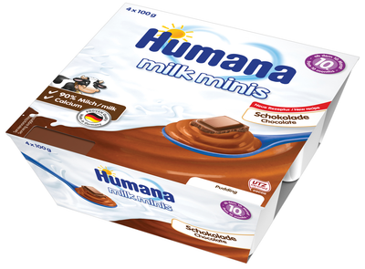 Пудинг humana baby pudding schoko шоколадний, з 10 місяців, 4х100 г (4031244784469)