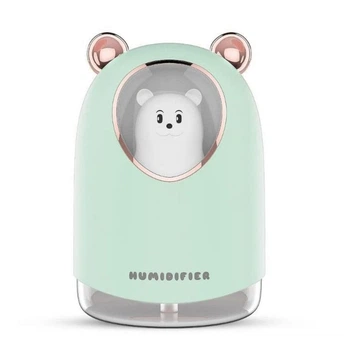 Увлажнитель воздуха ночник медвежонок Humidifier USB дифузор с подсветкой 300мл Happy Home 8O23 H2O бирюзовый
