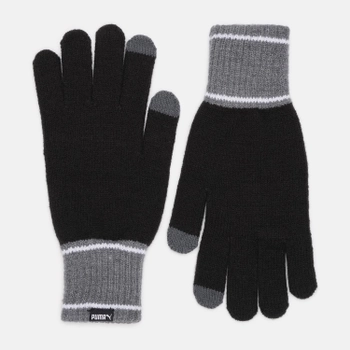 Перчатки Puma Knit Gloves 04177201 S Black-Dark Gray Heather (4064533037090)