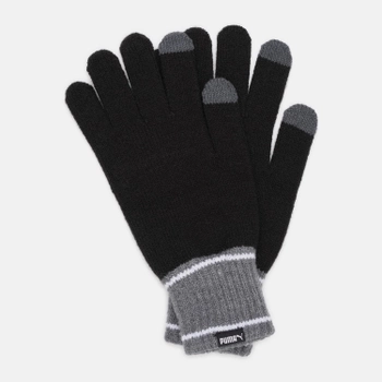 Перчатки Puma Knit Gloves 04177201 S Black-Dark Gray Heather (4064533037090)