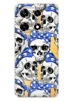 Прозрачный силиконовый чехол iSwag для Infinix Note 30 Pro с рисунком - Черепа (ISIN30P17)