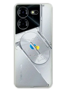 Tecno Pova 5 Pro прозорий силіконовий чохол iSwag з українським дизайном - Будинок / Home (ISTP5PR78)