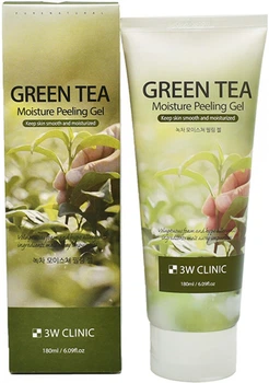 Зволожуючий пілінг-гель 3W Clinic Green Tea Moisture Peeling Gel із екстрактом зеленого чаю 180 мл (8809553100135)