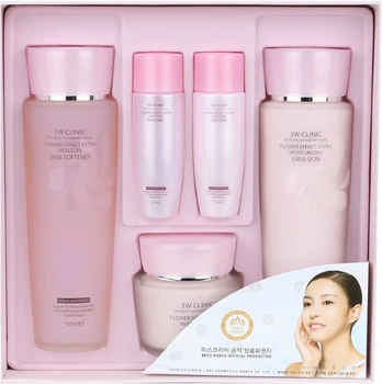 Набор косметики для лица 3W Clinic Flower Effect Extra Moisturizing 5 Kit Set 5 шт (8809317282992)