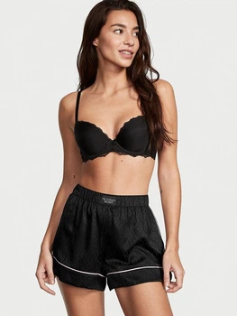 Шорти Victoria's Secret Satin Short Black Size XXL