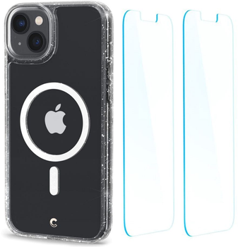 Zestaw Etui plecki + szkło ochronne Spigen Cyrill Shine MAG do Apple iPhone 14 Plus Transparent (8809811864397)