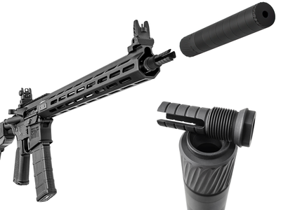 Глушитель разборной 2в1 с пламегасителем AFTactical S39F20 .223 1/2"-28 UNEF AR-15