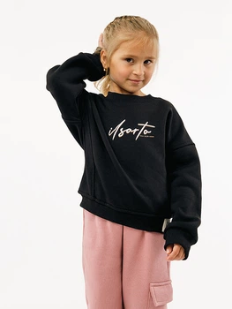 Свитшот для девочки 146 цвет черный Viollen Girl kids ЦБ-00230208