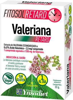 Suplement diety Ynsadiet Fitosol Valeriana Retard 30 tabletek (8412016369217)