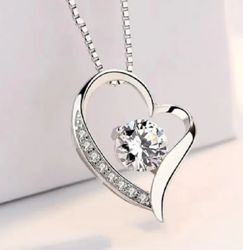 Кулон сердце Love с цепочкой под серебро