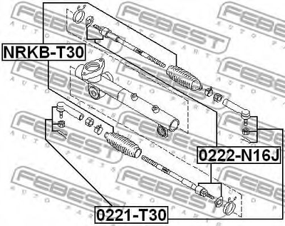 Пильовик рульової рейки NISSAN X-TRAIL 00-06 Вир-во FEBEST Febest (NRKBT30)