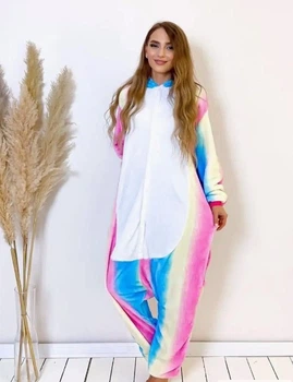 Піжама Кігурумі My Kigu Жіноча Єдиноріг Райдужний Пастель Різнокольоровий Розмір S 145-155 см (100341)