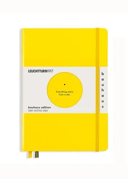 Блокнот Leuchtturm1917, 100 YEARS BAUHAUS, Средний, лимонный, точка (359620)