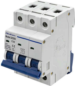 Автоматичний вимикач Qoltec C32 Запобіжник AC 32 A 3P (5901878525938)