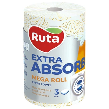 Рушники паперові Ruta Selecta Mega roll білий 175 відривів 1 шт (4820023745643)
