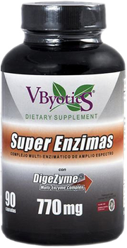 Дієтична добавка Vbyotics Super Enzimas Con Dygeszime 90 капсул (3325689544582)