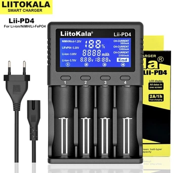 Интеллектуальное зарядное устройство LiitoKala lii PD4 для АА, ААА,18650, 26650, 21700 Li-Ion